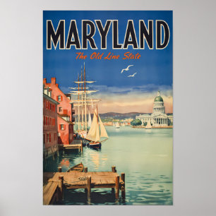 Poster Voyage Illustration Picturale Maryland Annapolis