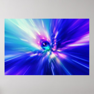 Poster Voyage interstellaire et hyper-saut dans l'espace 