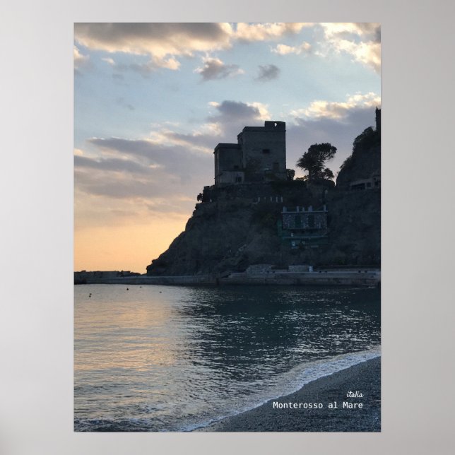 Poster Voyage | Italie — Coucher de soleil de Monterosso (Devant)