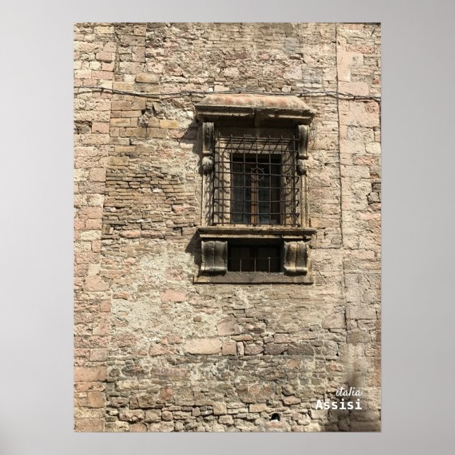 Poster Voyage | Italie - Fenêtre Assisi à l'heure (Devant)
