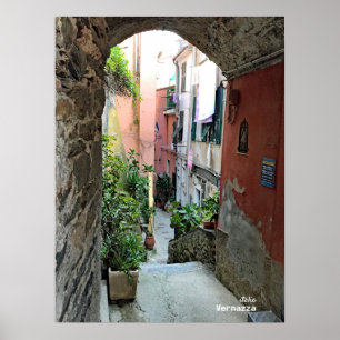 Poster Voyage   Italie - Les rues Cinque Terre Vernazza