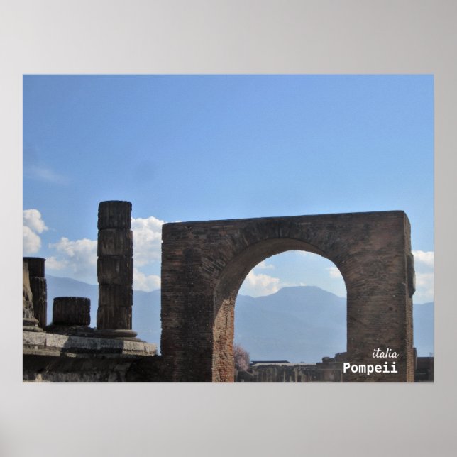 Poster Voyage | Italie - Pompéi Mont Vésuve (Devant)