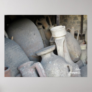 Poster Voyage   Italie - Pompeii Amphorae