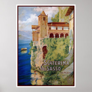 Poster Voyage italien des années 1920 de lac de couvent