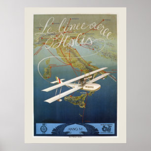 Poster Voyage italien des années 1920 d'île de navette