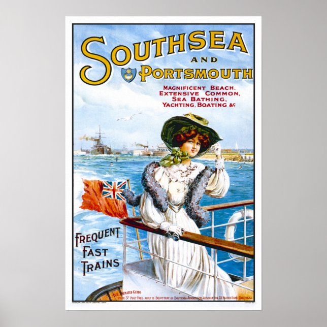 Poster Voyage millésime, Southsea (Devant)