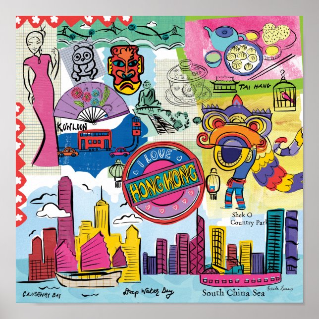 Poster Voyage mondial - Hong Kong (Devant)