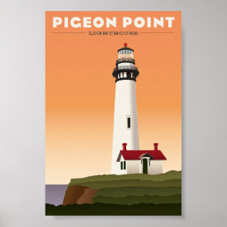 Poster voyage Pigeon Point Lighthouse Vintage