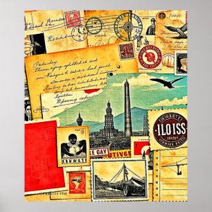 Poster Voyage postal historique