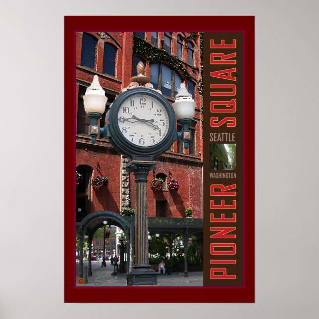 Poster VOYAGE-Seattle-Pioneer Carré (Devant)