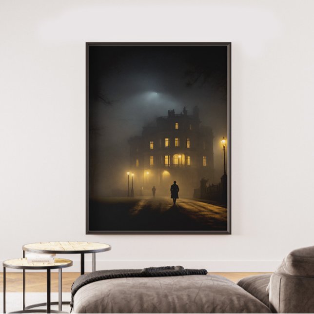 Poster Voyage Silencieux À Minuit (poster art deco style, poster wall adhesive, poster wall art, poster art house, poster art black and)