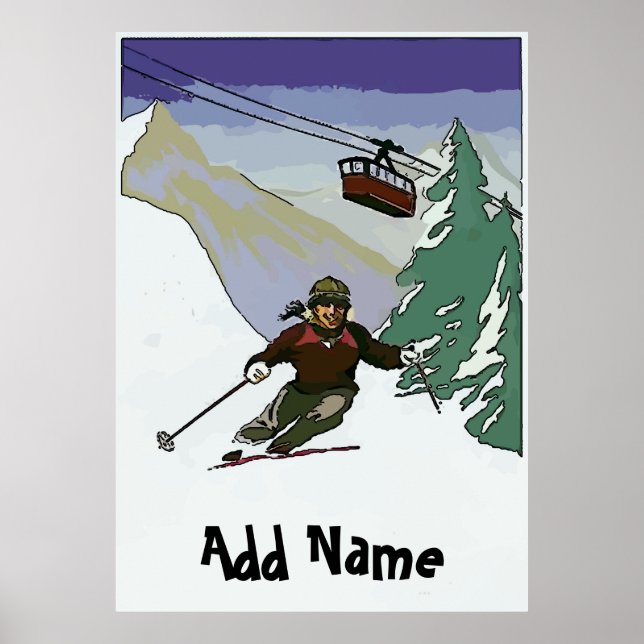Poster Voyage ski vintage (Devant)