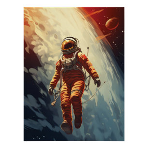 Poster Voyage spatial Astronaut