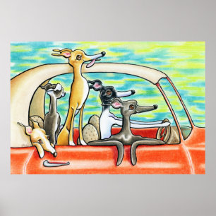 Poster Voyage sur la route par Andie