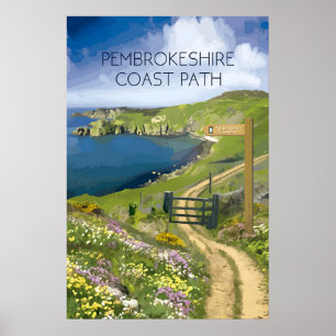 Poster Voyage sur le sentier national du littoral du Pemb