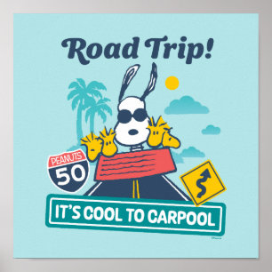 Poster Voyage sur route   cacahuètes C'est Cool au covoit