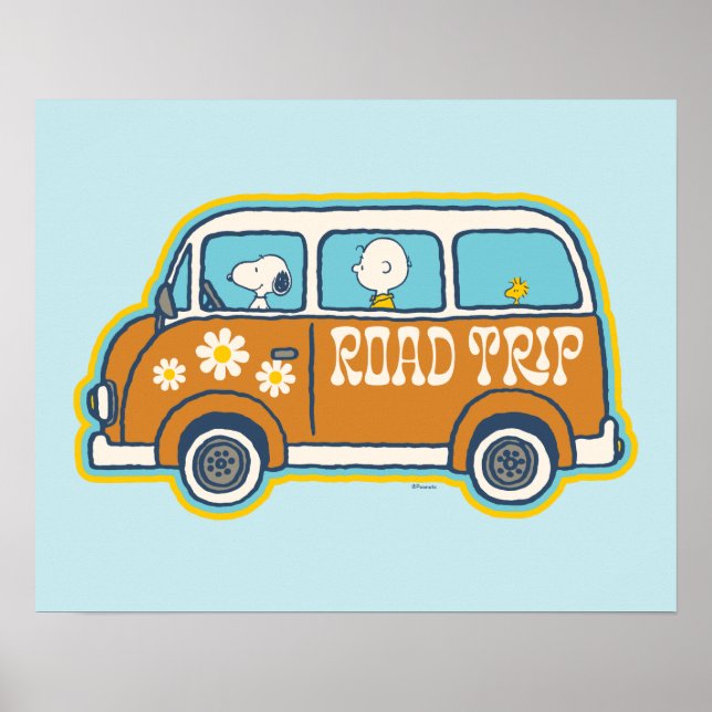 Poster Voyage sur route | Peanuts Road Trip Van (Devant)