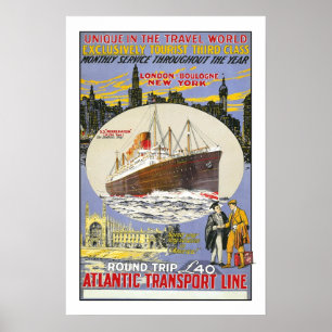 Poster Voyage Vintage, Atlantic Transport Line