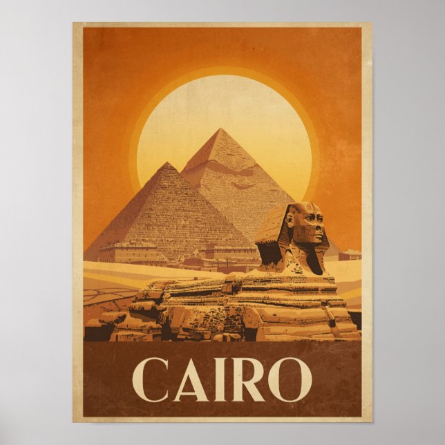 Poster Voyage vintage au Caire (Devant)