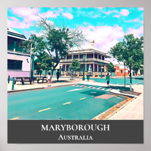 Poster Voyage vintage australien de ville de province de