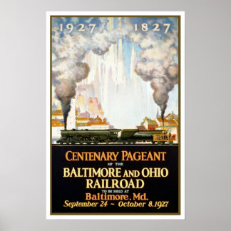 Poster Voyage vintage, Baltimore et Ohio