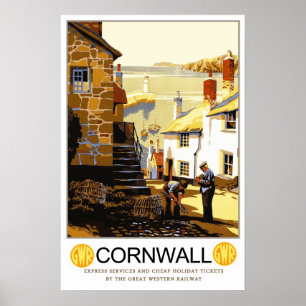 Poster Voyage vintage, Cornouailles
