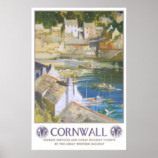 Poster Voyage vintage, Cornouailles