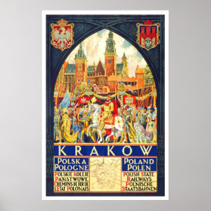 Poster Voyage vintage, Cracovie