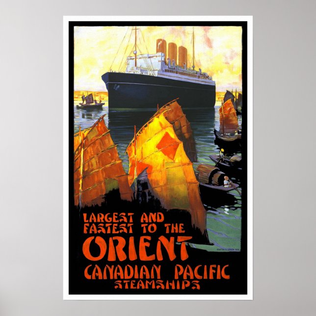 Poster Voyage vintage, Croisière Pacifique canadienne (Devant)