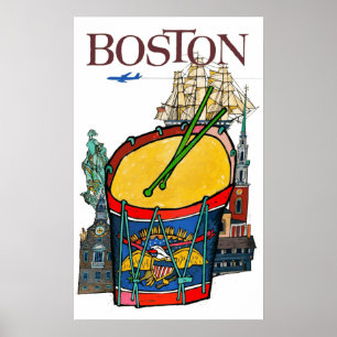 Poster Voyage vintage de Boston