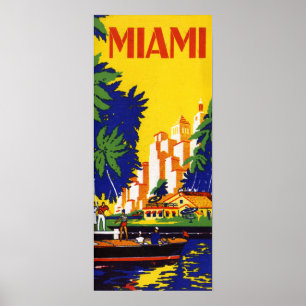Poster Voyage vintage de Miami la Floride
