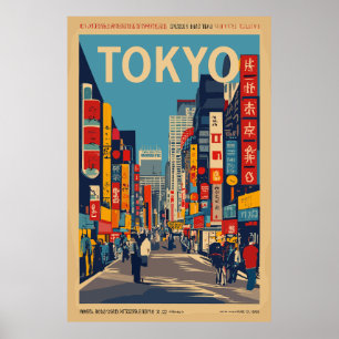 Poster Voyage vintage de Tokyo