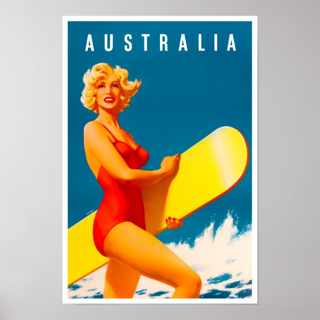 Poster Voyage vintage en Australie (Devant)