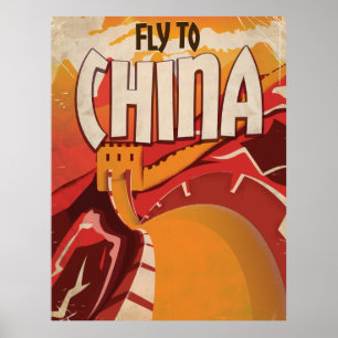 Poster Voyage vintage en Chine