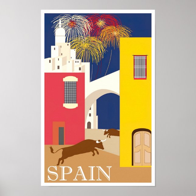 Poster Voyage vintage en Espagne (Devant)