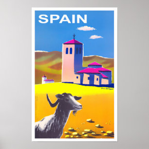 Poster Voyage vintage en Espagne
