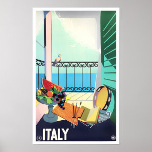 Poster Voyage vintage en Italie