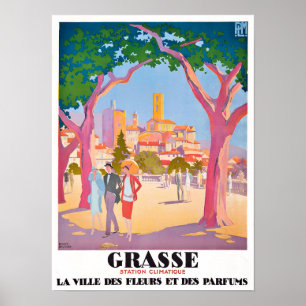 Poster Voyage vintage Grasse France