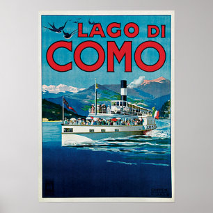 Poster Voyage vintage Lago di Como