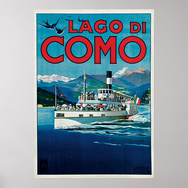 Poster Voyage vintage Lago di Como (Devant)