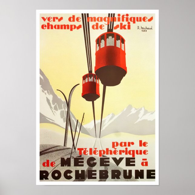 Poster Voyage vintage Megeve France (Devant)