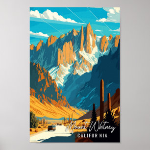Poster Voyage vintage Mount Whitney California