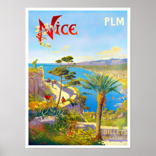 Poster Voyage vintage Nice France