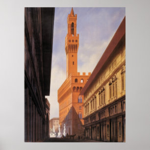 Poster Voyage Vintage, Palazzo Vecchio, Florence, Italie