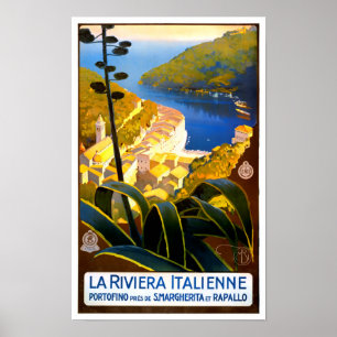 Poster Voyage vintage Riviera italienne