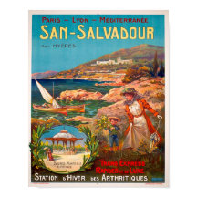 Poster voyage vintage San Salvadour 1900