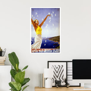 Poster Voyage Vintage, Santa Margherita Ligure, Italie