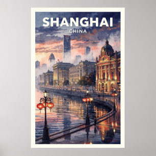 Poster Voyage Vintage Shanghai Chine