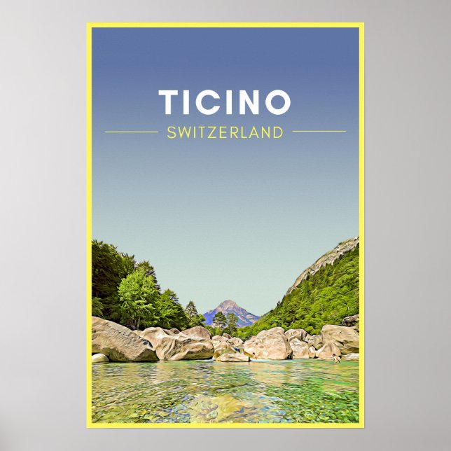Poster Voyage vintage Tessin Suisse (Devant)