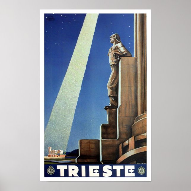 Poster Voyage vintage Trieste Italie (Devant)